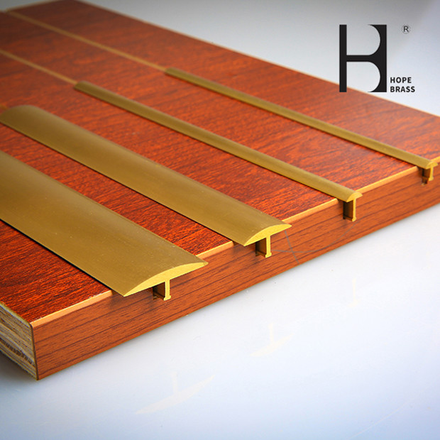OEM Golden Brass T Profile , 65% Copper T Tile Edge Trim