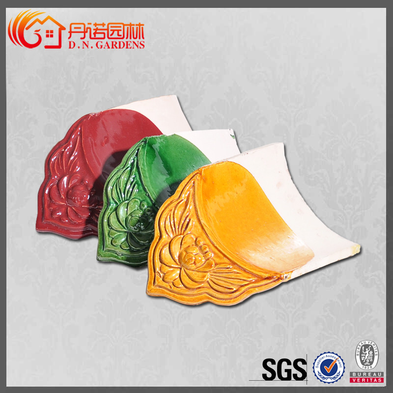 Traditional Garden Chinese Glazed Roof Tiles Gazebo Plain Decorative