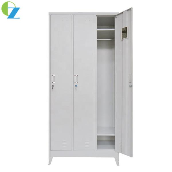 Changing Room Furniture Office Furniture Steel Employee Storage Lockers 3 Door
