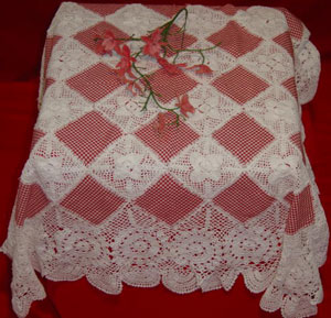 christmas tablecloths cotton and linen, Tablemat, Corcheted Lace Table linen, Tablecloth