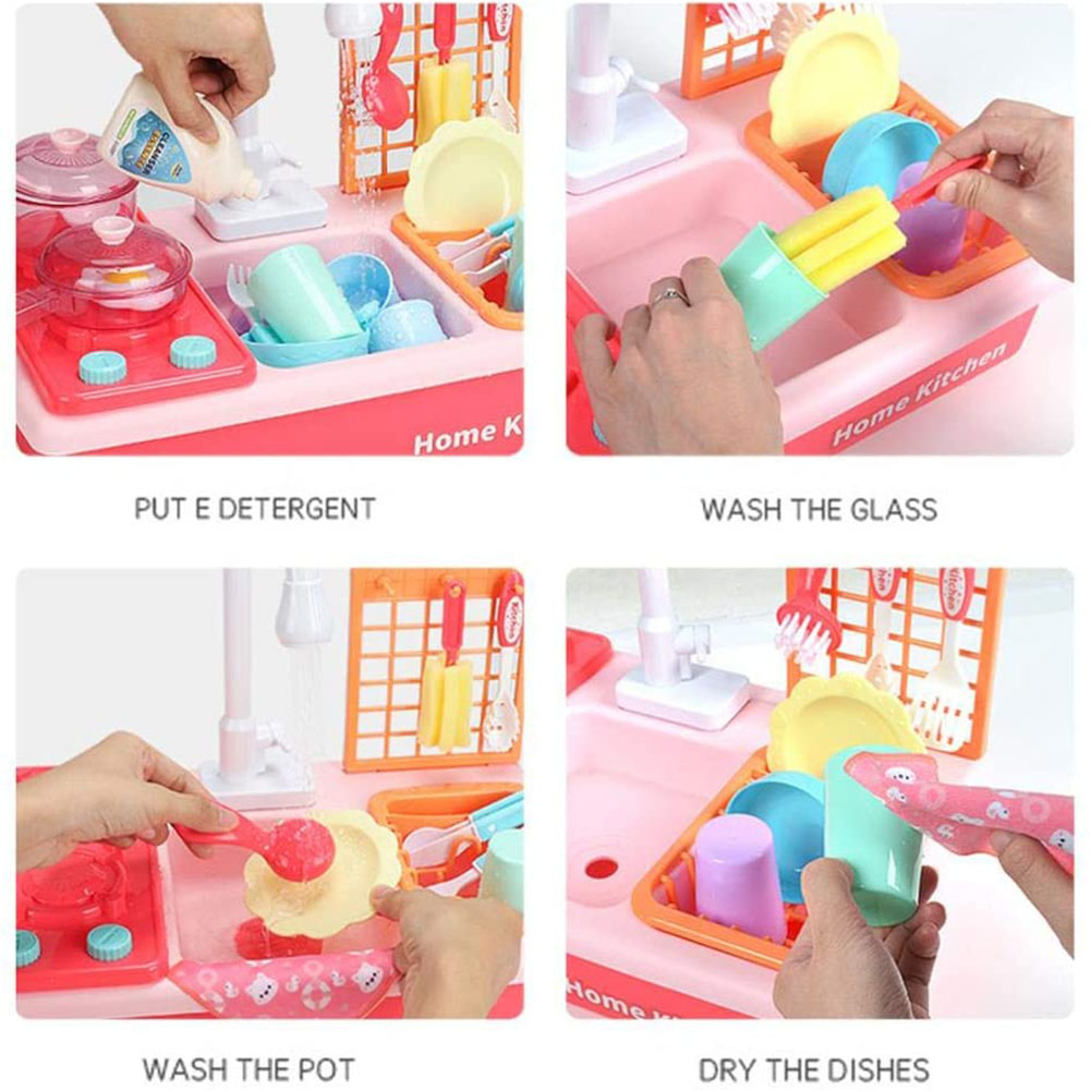 Improve Children's Wisdom with Unisex Kitchen Sink Play Set ABS Plastic Cutting Toys Included