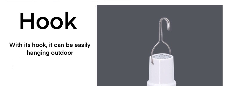 Hook Design Portable Solar/Battery Powered LED Light Emergency Rechargeable Efficient Energy Saving for Home Garden Tent Camping
