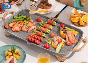 China Stone Wood Grain Electric Grills Griddles Skillets 1350W 220V wholesale