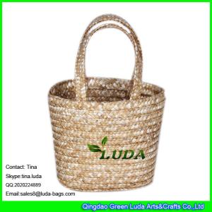 China LUDA natural small tote bag promotion cosmetic wheat straw bags wholesale