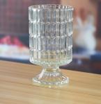 Heavy Duty Foot Pillar Glass Candle Holders , Clear Glass Candle Holders As