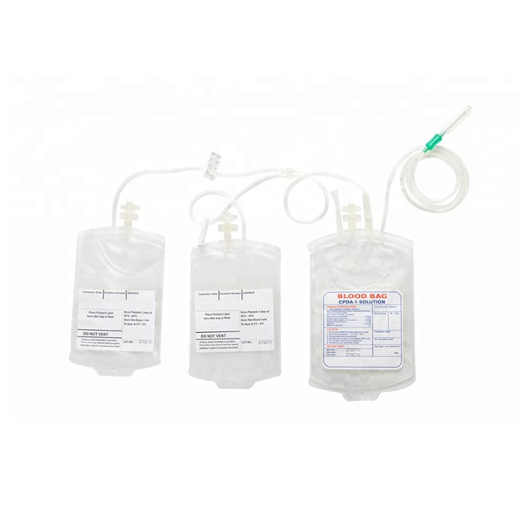 Single Double EO Medical Blood Bag Disposable Hospital Use