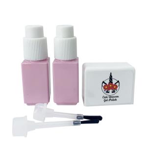 China Glossy Painted 5ml Square Twin Nail Polish Bottles Hanya ISO20001 wholesale