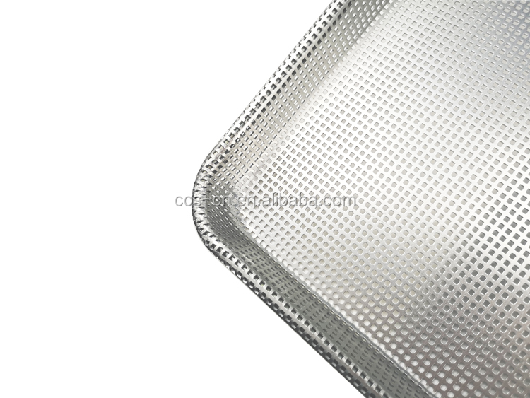 26 x 18 inch 1.2mm perforated metal tray perforated flat baking sheet perforated aluminum sheet wire-in-the-rim sheet tray