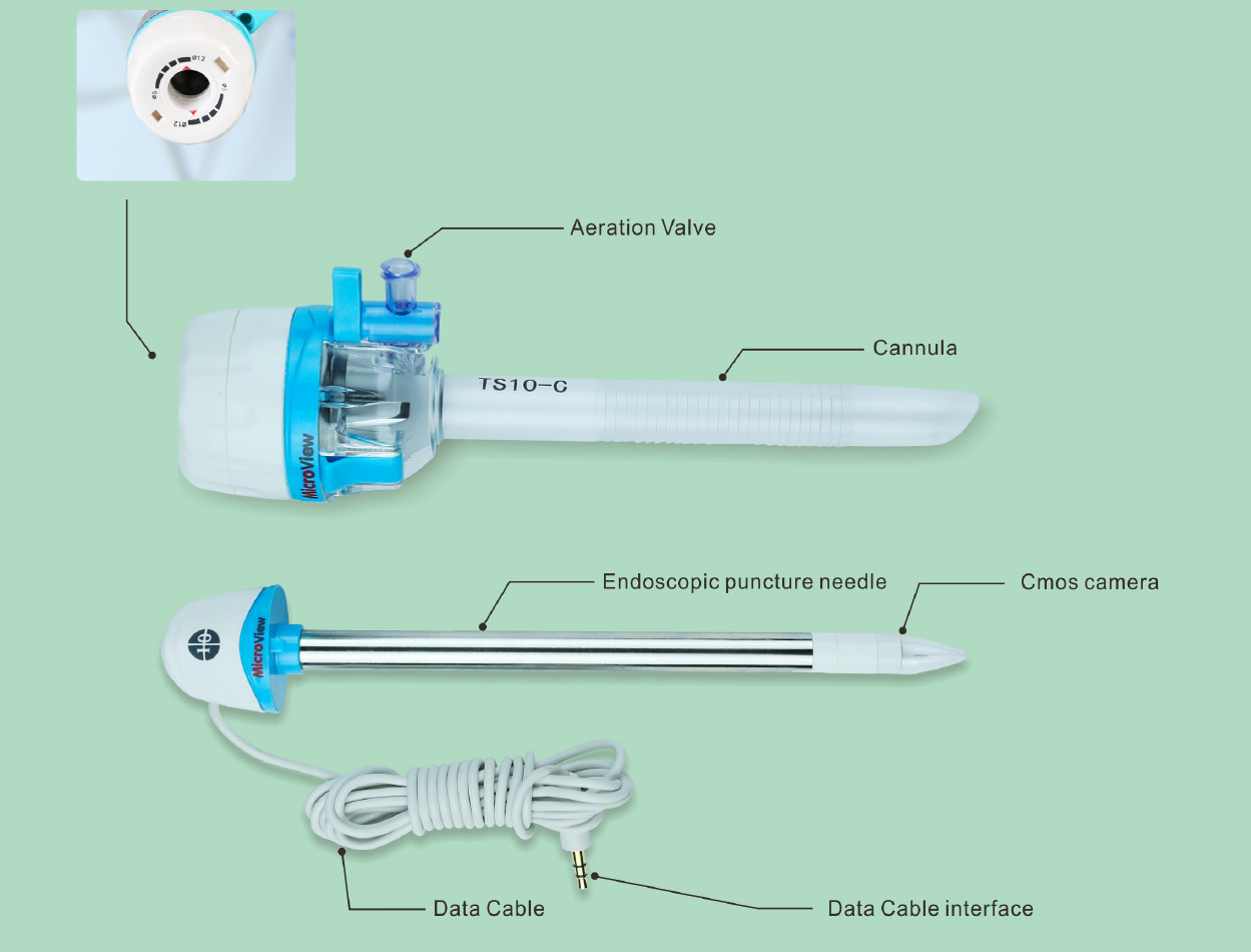 Stainless Steel Needle Disposable Laparoscopic Trocar With Optical Trocar Camera