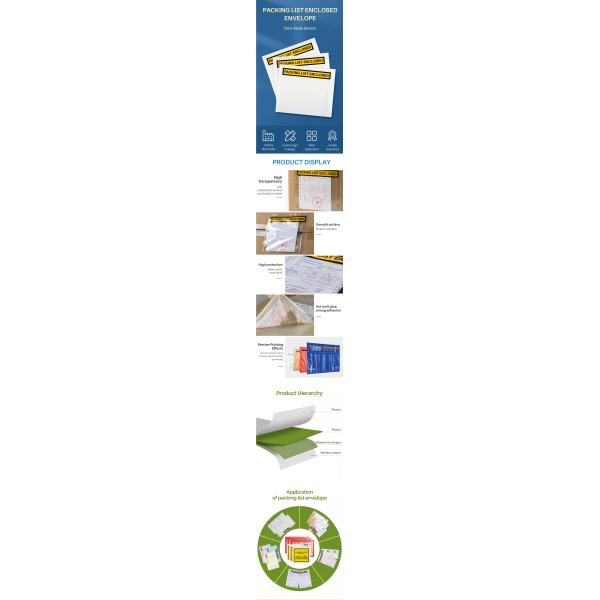 Adhesive Packing List Envelope Transparent Shipping Label Pouch For Mailing And Express Shipping