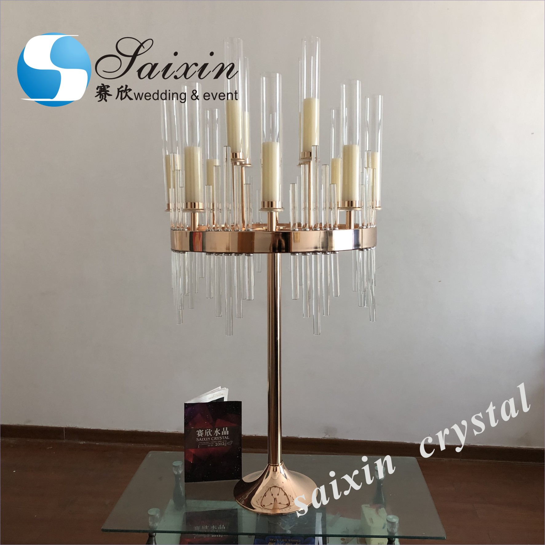 ZT-323L New wedding table centre piece crystal candelabra