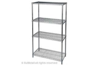 China 4 Levels Metal Chrome Wire Shelving , Household Wire Storage Shelving 36&quot; X 18&quot; X 72&quot; wholesale