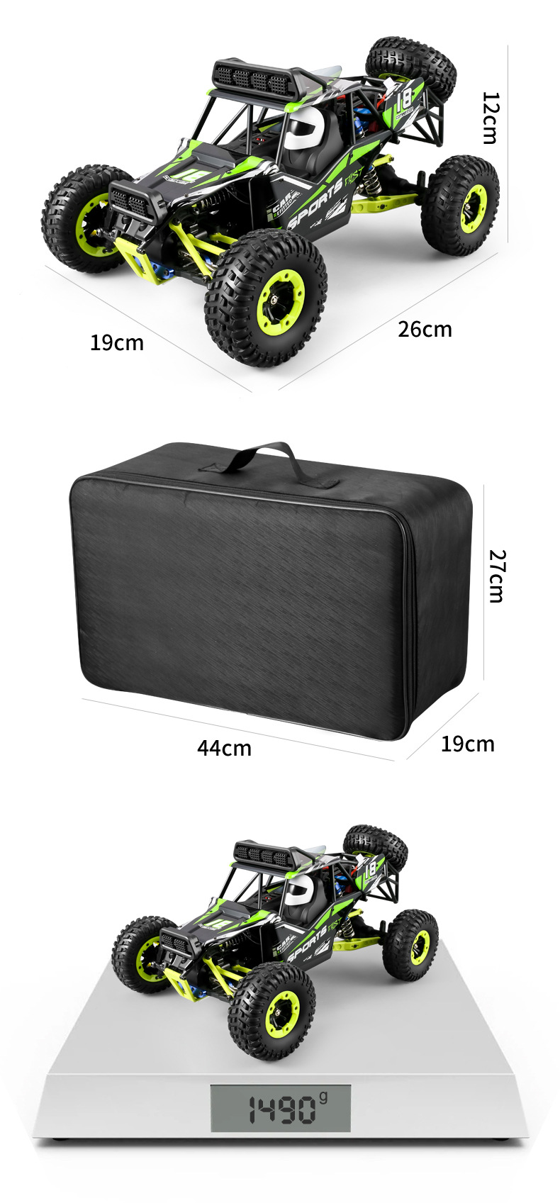 Anti Splash Water RC Four-Wheel Drive Off-Road Racing Car 12RC Remote Control Vehicle
