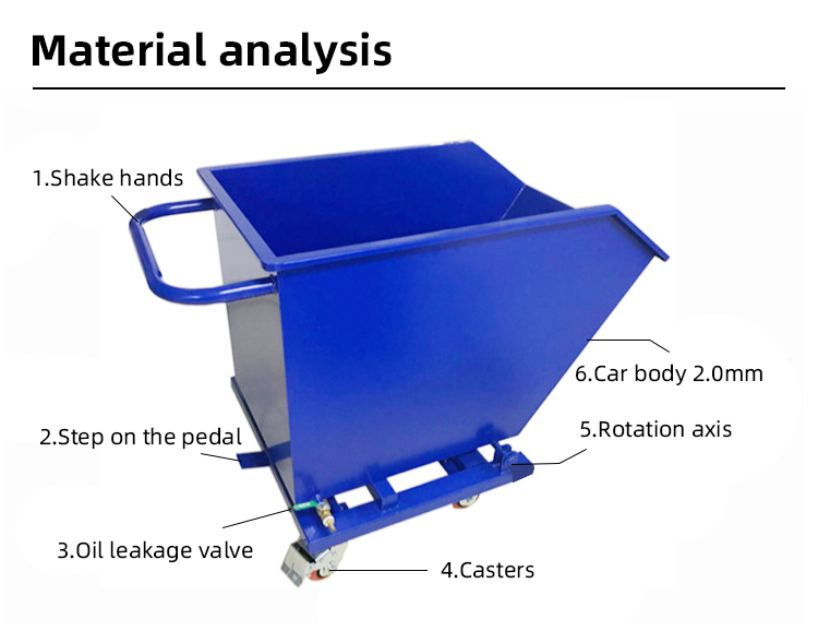 Heavy Duty Steel Self Dumping Hopper Self Tipping Bins Forklift Self Dump Hopper