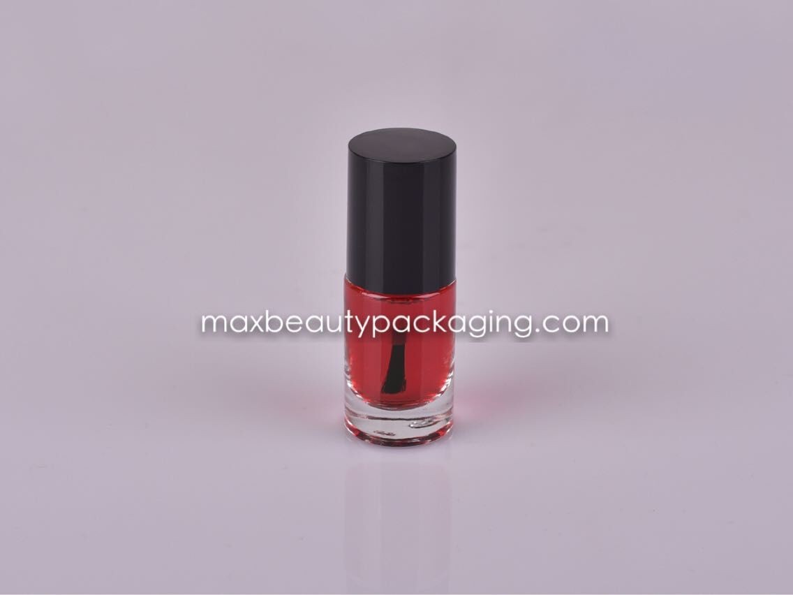 shiny black classic nail polish cap 9ml straight round nail polish bottle plastic cosmetic nail polish packaging