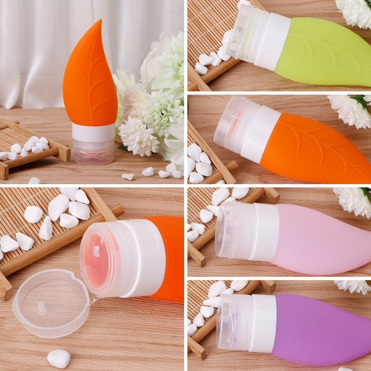 Leaf Shaped Leak Proof Travel Bottles Wide Mouth Design Easy To Fill