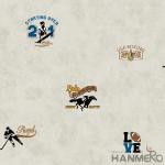 Blue Color Kids Bedroom Wallpaper English Letters Design Breathable Non Toxic