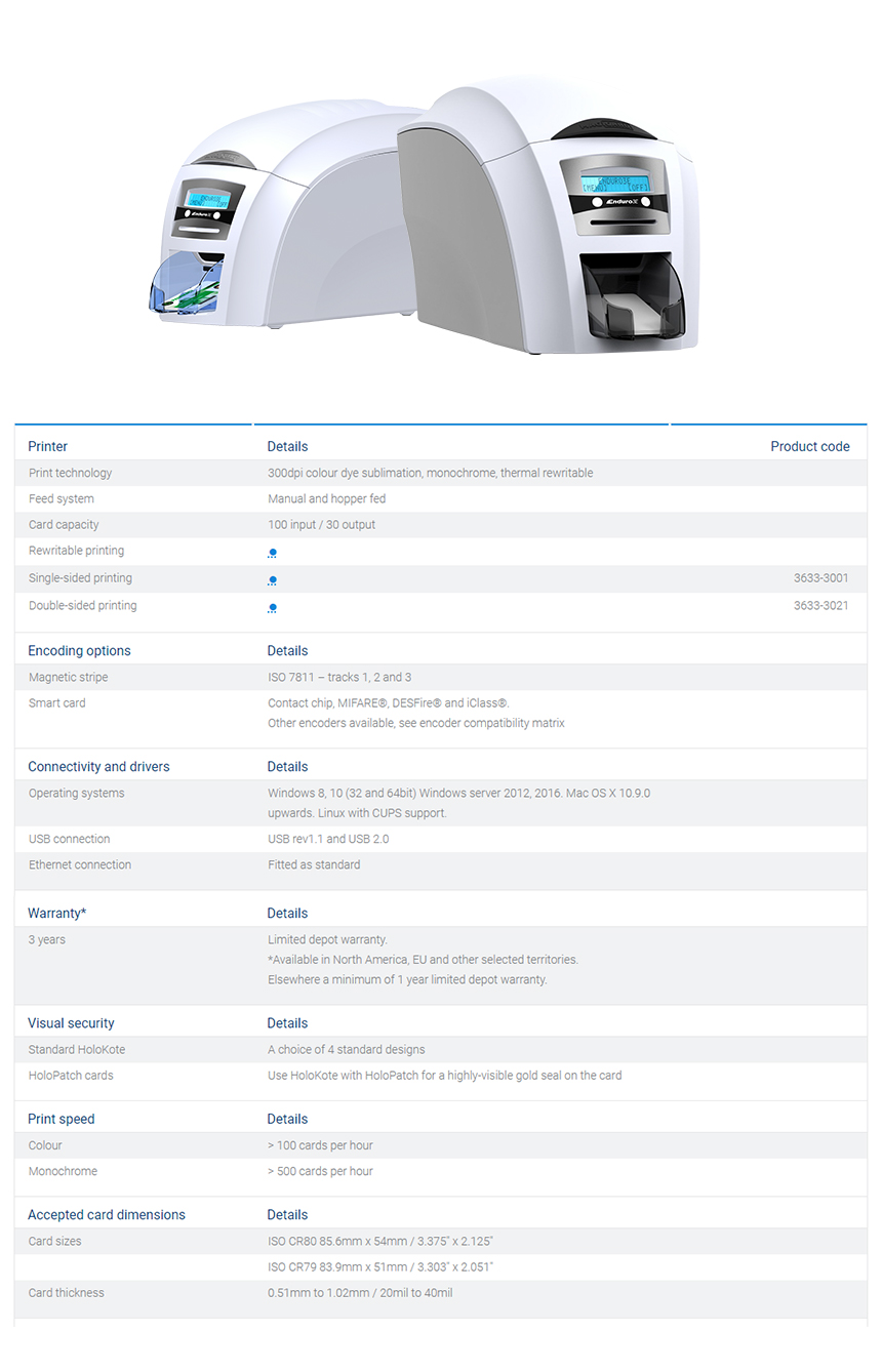 Magicard Enduro 3E Printer Black Print Speed More than 500 cards per hour Private Mold NO