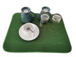 20x15in Decorative Microfiber Dish Drying Mat For Cups Bottles Pans Drying