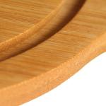 round wooden pizza peel with groove and handle