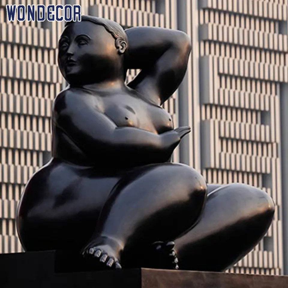 Fat Woman Bronze Statues Sculpture 210cm For Garden Decoration