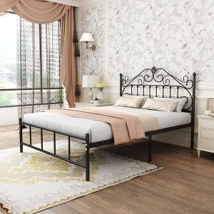 China School Iso14001 Iso18001 Wrought Iron Queen Platform Bed wholesale