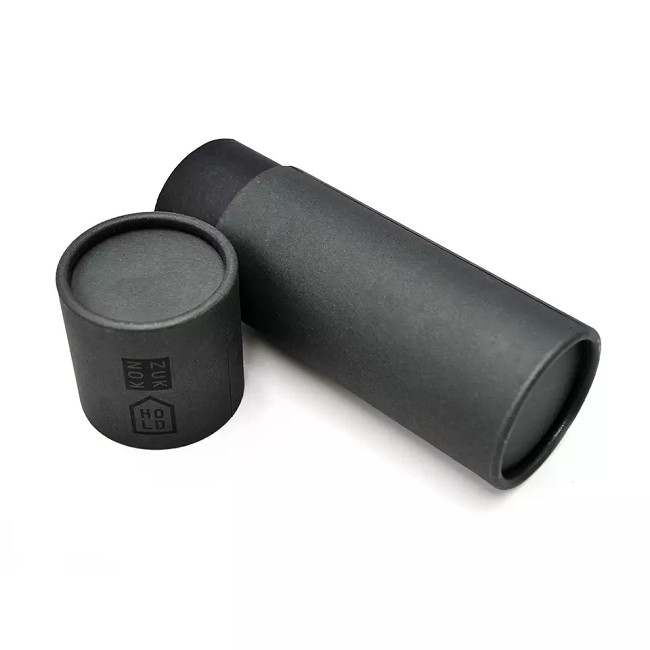 Recyclable Black Kraft Paper Small Round Cardboard Packaging Mailing Container