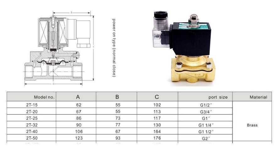 2Way DN50 Waterproof 2inch Water Fountain Underwater Solenoid Valve 220v ac 60hz