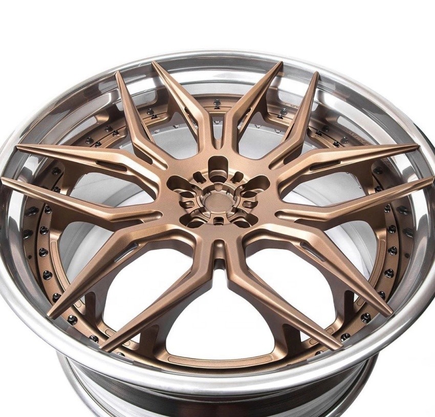 factory direct custom 22 to 24 inch aluminum gold bronze brushed car forged wheels