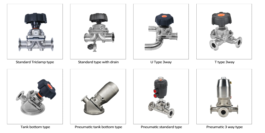Stainless Steel Sanitary Tri-Clamp 3-Way Diaphragm Valve for Customized Requirements
