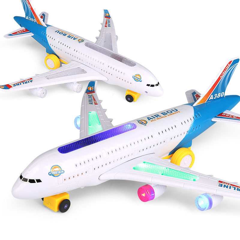 Children's Electric Toy Airplane A380 with Universal Wheels and Simulation Model