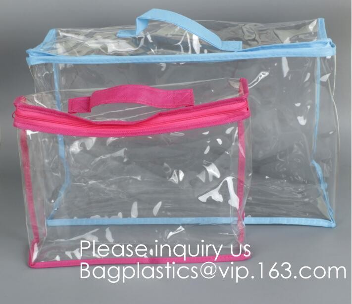 Multi-Purpose Water Resisitant Clear PVC Organizer Bag Pouch with Zipper Closure,Document File Bill Zipper Bag Pencil Po