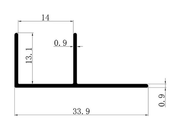 Thick 0.9mm Tile Trim Profiles Aluminum alloy 6063 T5 Bathroom Glass