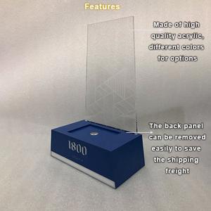 China Single Alcohol Beverage Wine Bottle LED Acrylic Display Stand Bottle Glorifier wholesale