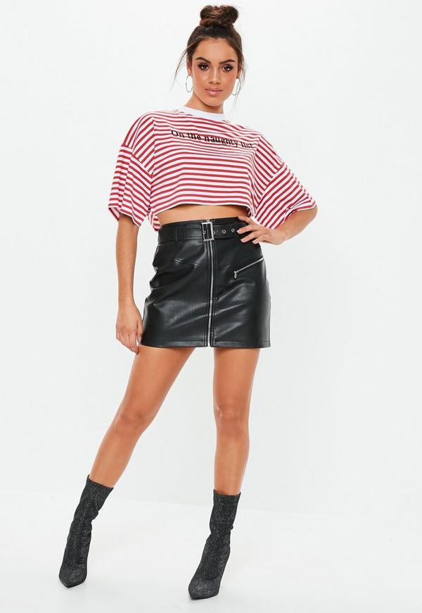 Clothing Women Cropped Stripe T Shirt