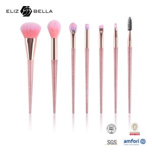 China 7Pcs Cosmetic Makeup Brush Tools Synthetic Hair And Plastic Handle wholesale