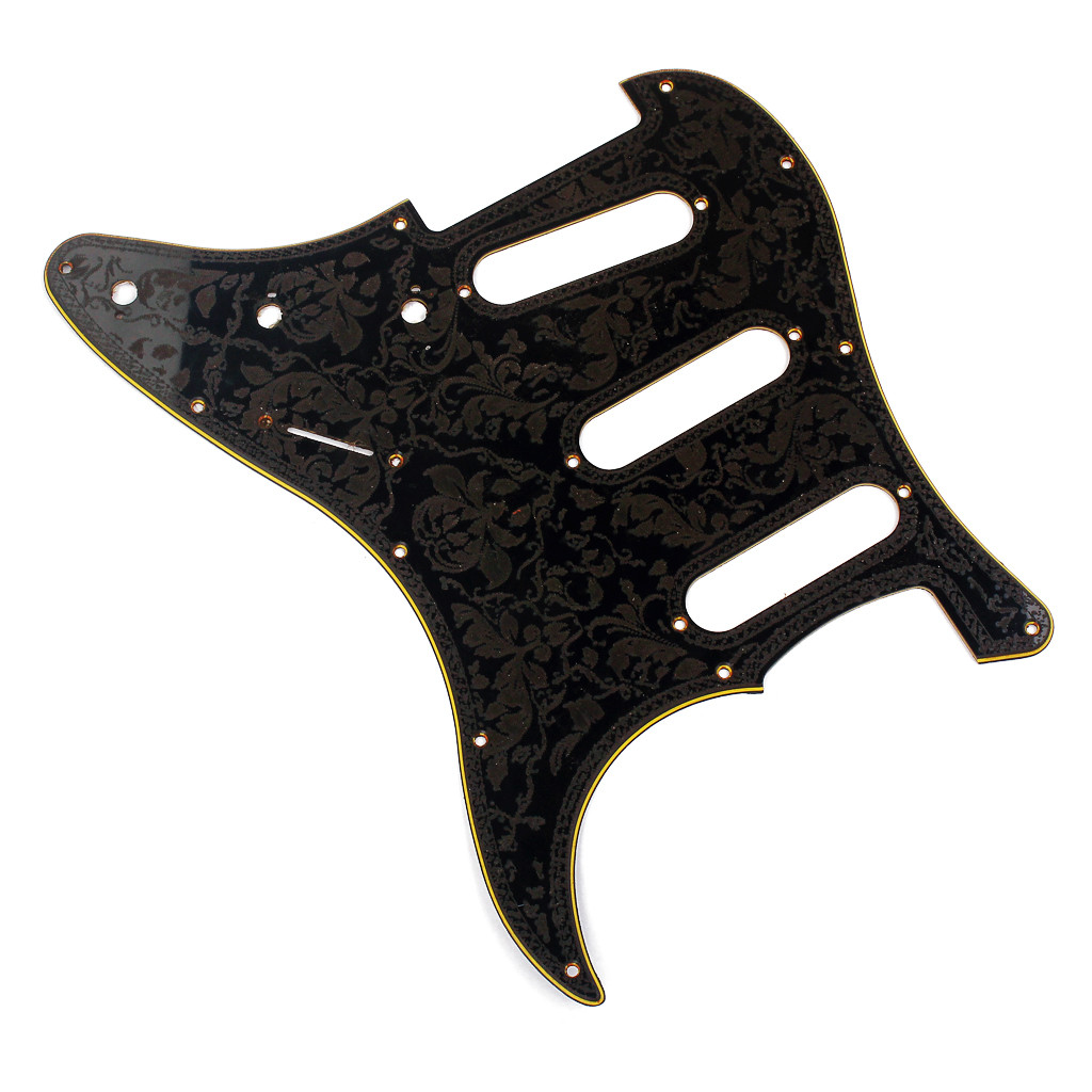 3Ply 11-Hole SSS Electric Guitar Pickguard Carved Flower Scratch Plate For ST Style Guitar Accessories Parts