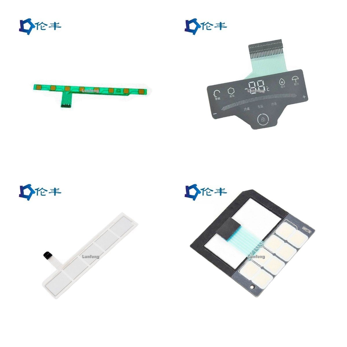 FPC Circuit Capacitive Membrane Keypad Switch Overlay 3M467 Adhesive