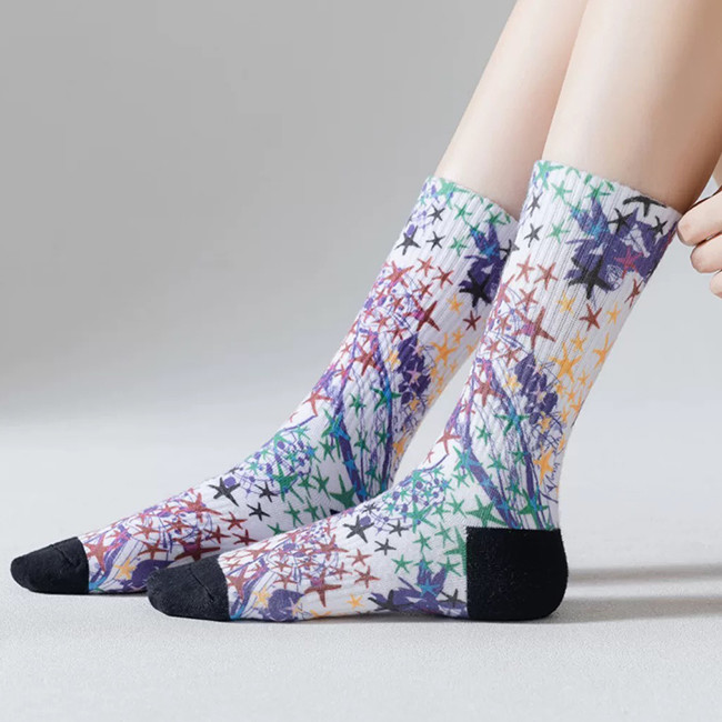 Digital Sublimation Printed Socks Sweat Absorbent Half Terry Blank Sublimation Socks
