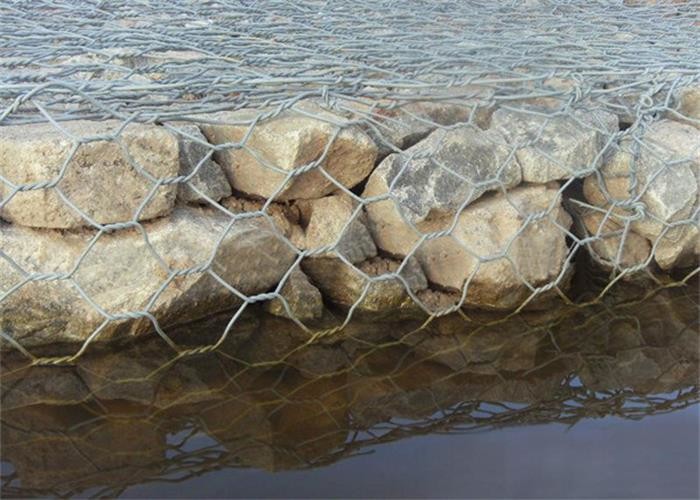 2.0mm Gabion Wire Mesh Galvanized Hexagonal Hole Stone Cage For River Wall