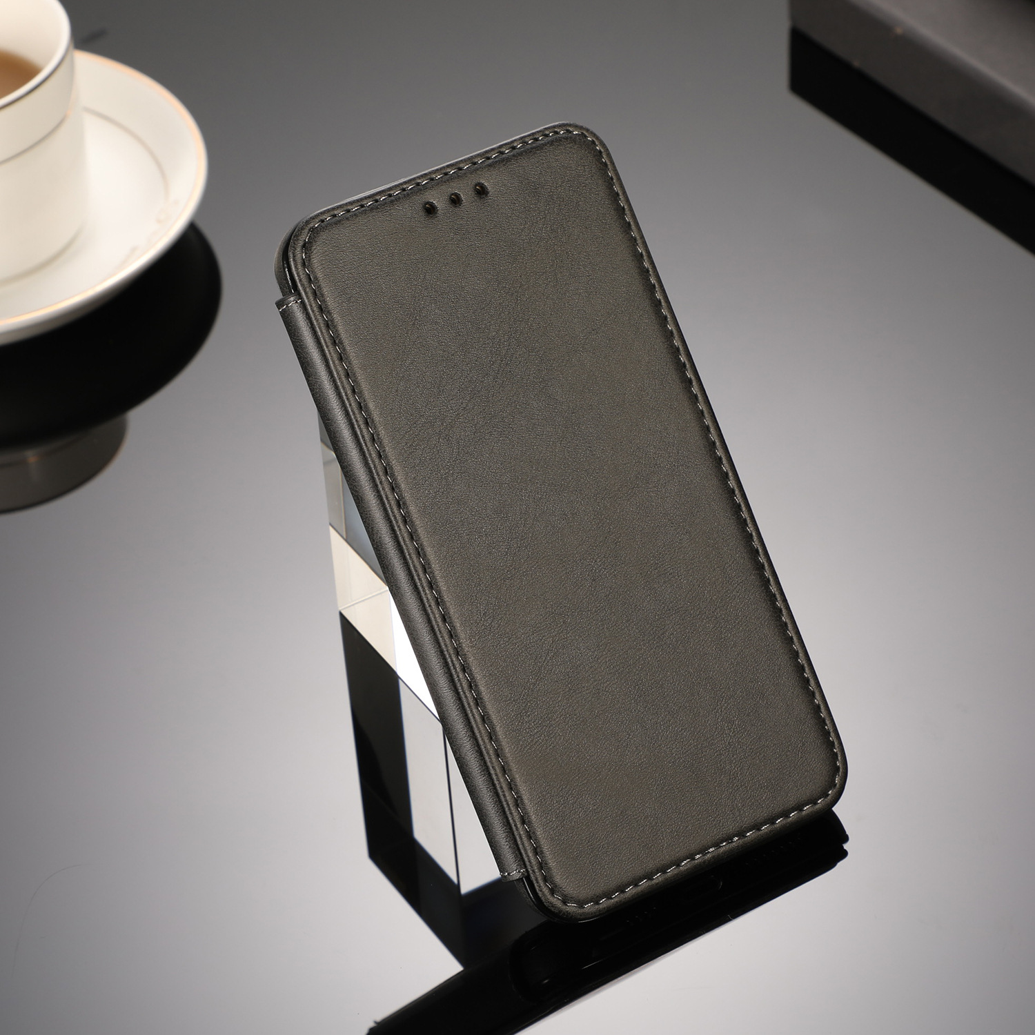 OEM/ODM Minibook Fashion Flip PU Leather Ultra Thin Calf Print Leather Phone Case For Iphone 12 15*7.5*1.5cm