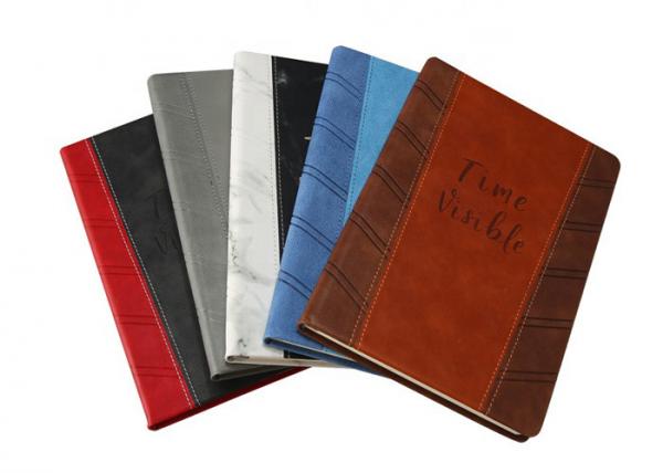 Quality PU Leather Custom Printed Notebooks 120 Sheets Wood - Free Paper Inner Pages for sale