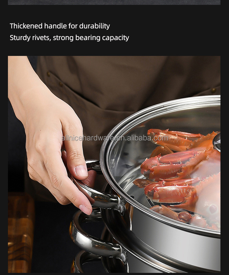 Hot Selling Cookware Cooking Food Steamer Stainless Steel Steamer Pot Kitchen Soup Pot With Steamer