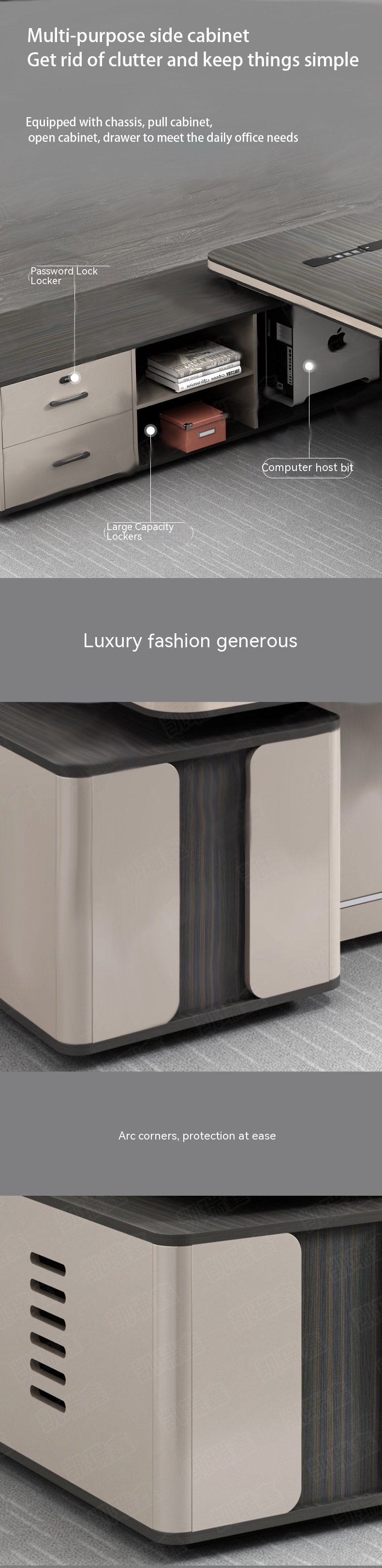 Simple Modern Office Furniture Set Large Desk and Chair for Eco-Friendly Manager Room