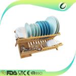 Houseware kitchen cabinet bamboo tableware drying dish rack