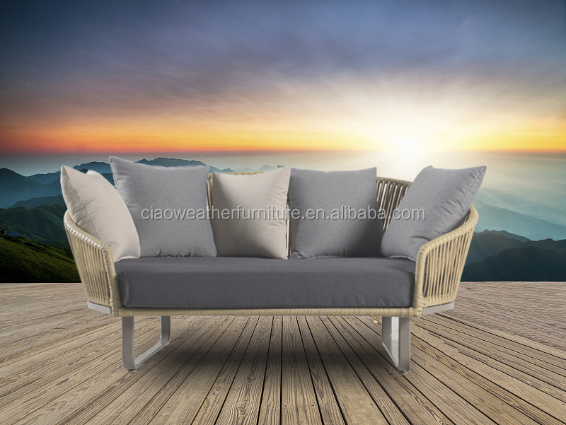 Hotel Patio Garden Teak Wood Outdoor Sofa Set with One Seat Sectional Rattan Wicker Furniture