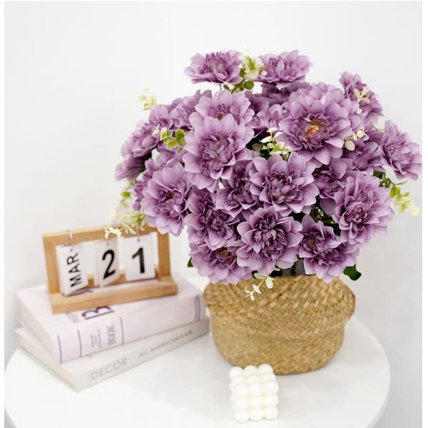 5 peony and chrysanthemum artificial silk flowers, peony artificial flowers, hand-held bouquets, wedding flower arrangements, table decoration flower