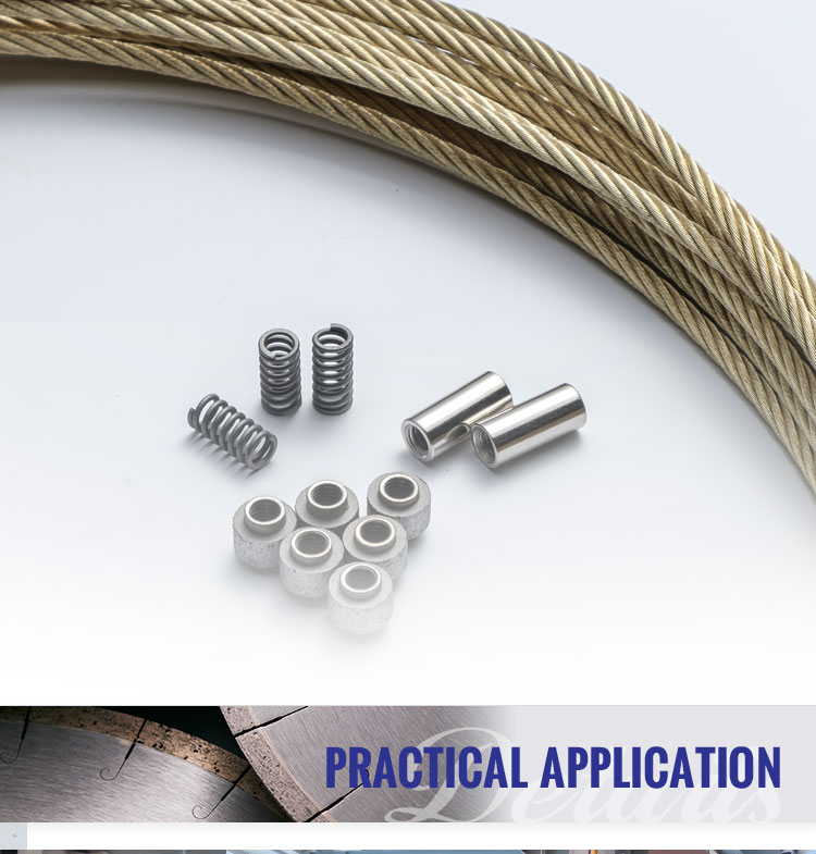 8.8mm Sintered Bead Plastic Diamond Wire Saw for High Precision Granite Block Cutting