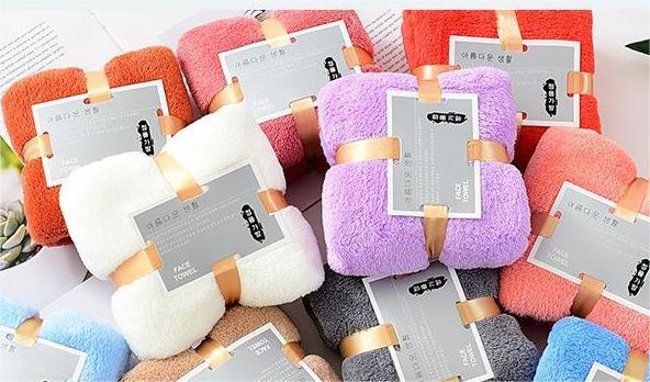 Coral Velvet Towel Set 35*75cm Hypoallergenic and Absorbent Perfect Souvenir Return Gift