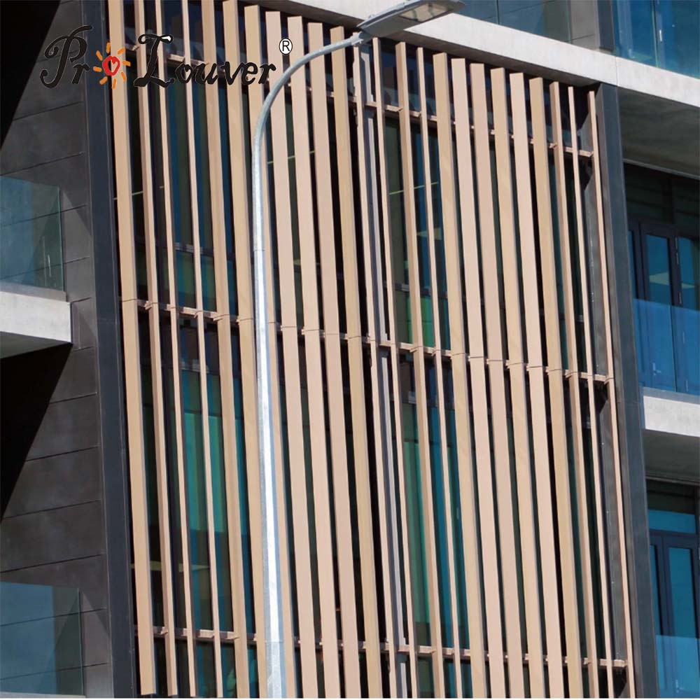 Aluminum Box Louver for Architectural Exterior Facades, Decoration Louver